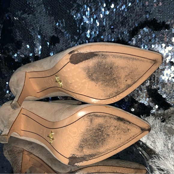 Pour La Victoire Pink suede heels with buckle - Picture 7 of 8